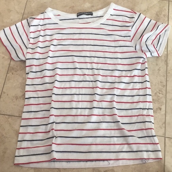 Brandy Melville Tops - Brandy Melville red white and blue striped tee